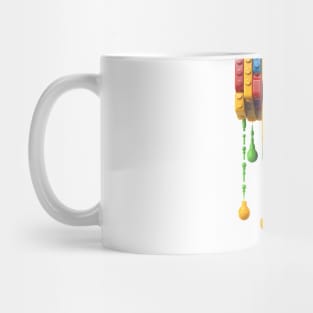 Rainbow drip bricks Mug